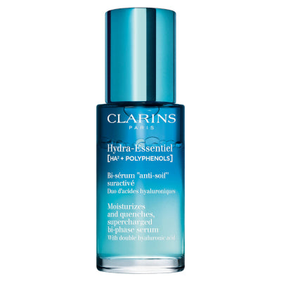 Clarins Hydra-Essentiel [HA² + Polyphénols] Bi-Sérum Anti-Soif Suractivé Duo d'Acides Hyaluroniques, sérum