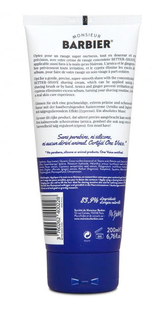 Monsieur Barbier Better Shave Crème de Rasage Peaux Sensibles, soins rasage, quatrième visuel